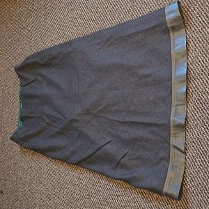 Vintage y2k tweed aria a line skirt lined leather trim and back